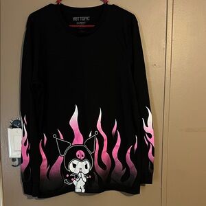 Hot Topic Black and Pink Kuromi Long Sleeve Tee